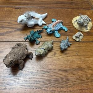 8 Horned Toads Lizard Reptiles Figurines